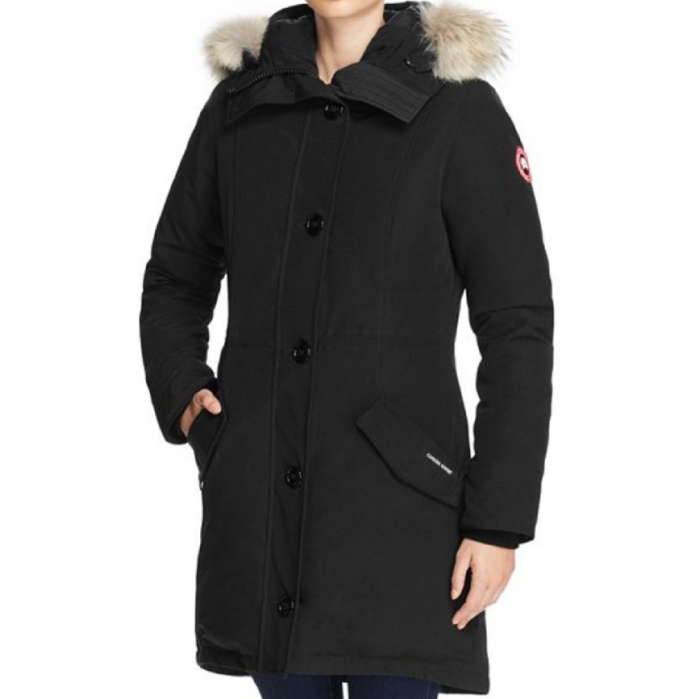 Canada Goose Rossclair Coyote Fur Down XL- Black